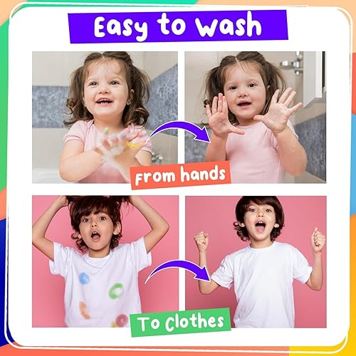 Miniatura 7 de Chalkola 6 Marcadores de Puntos Lavables para Niños Pequeños de 1 a 3 años Rotuladores de Bingo No Tóxicos para Niños Pequeños de 2 a 4 años