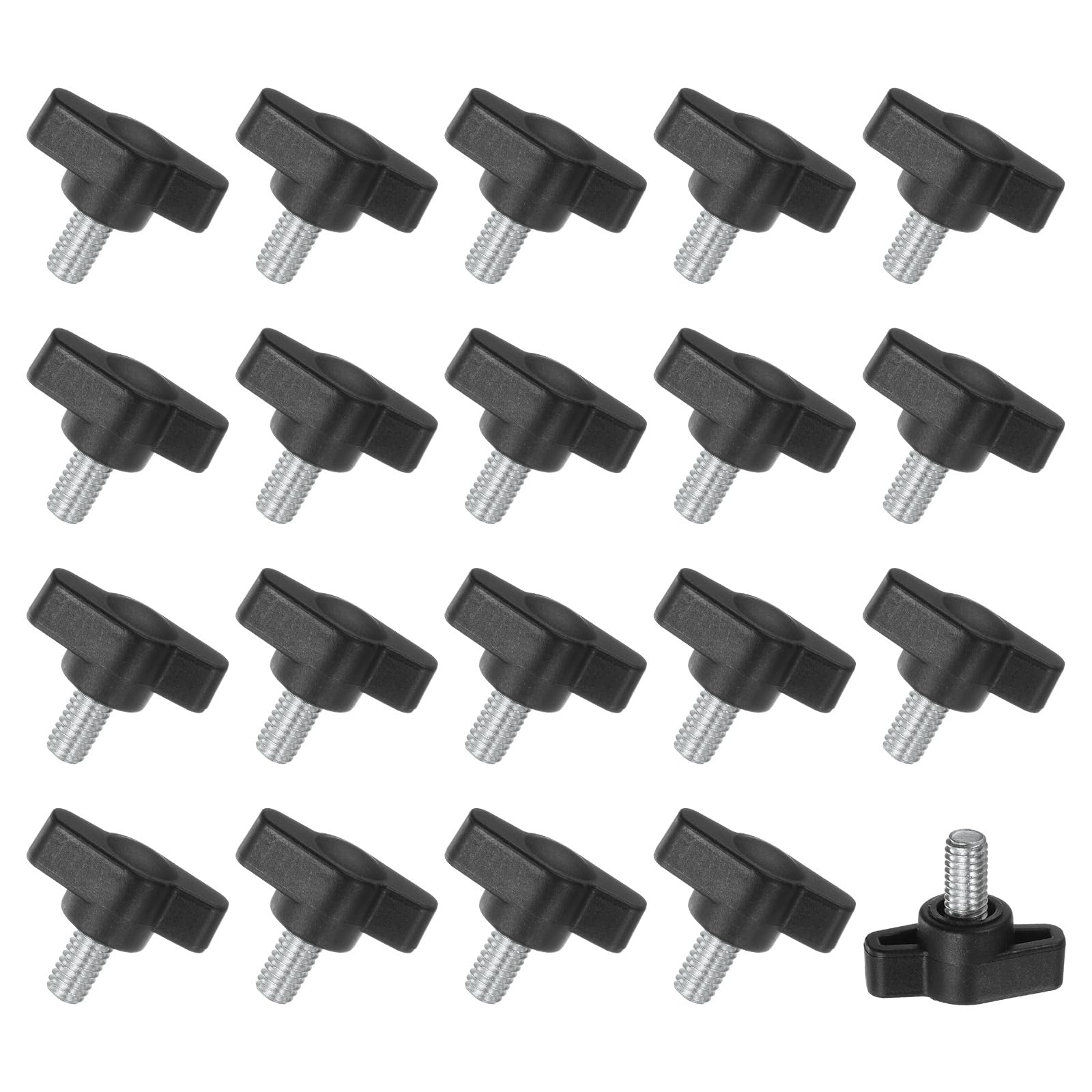 M METERXITY 20-Pack Thumb Screws, M6x10mm Tee Wing Knobs