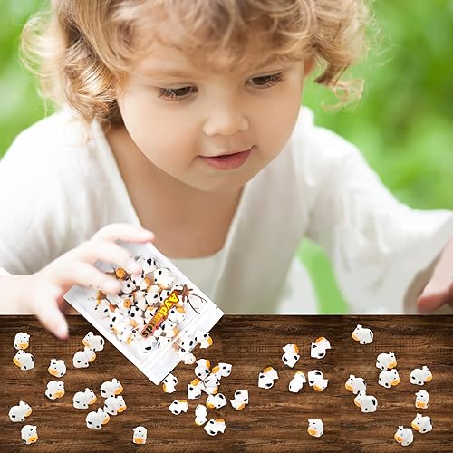 Vista 7 de 35 Pcs Mini Cow Figurines Mini Resin Cows Forest Animals Miniature Cows Animal Figurines Set Tiny Resin Animals Fairy Garden Accessories Micro