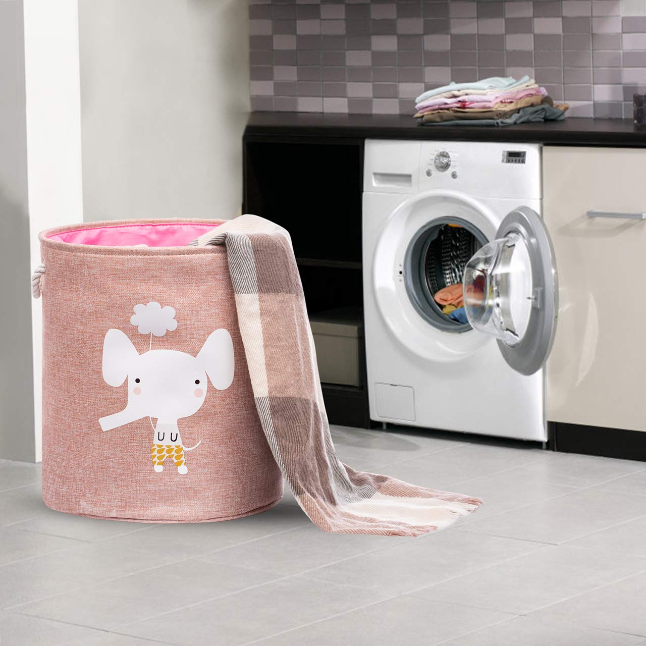 Grand Panier à Linge Repliable de 55cm, Paniers de Rangement pour les Enfants, Vêtements, Décoration de la Chambre. Jolis Paniers à Linge Animaux Étanches à la Poussière pour le Lavage