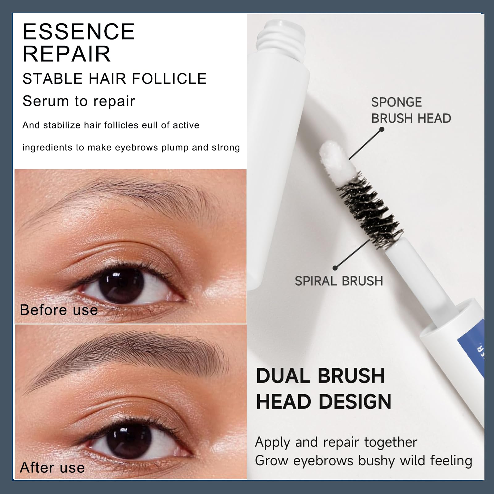 Siero Sopracciglia,Siero Sopracciglia Ricrescita Rapida,Serum Rinforzante per Ricrescita sopracciglia,Per una Crescita Rapida e Sopracciglia Piene,3.5ml