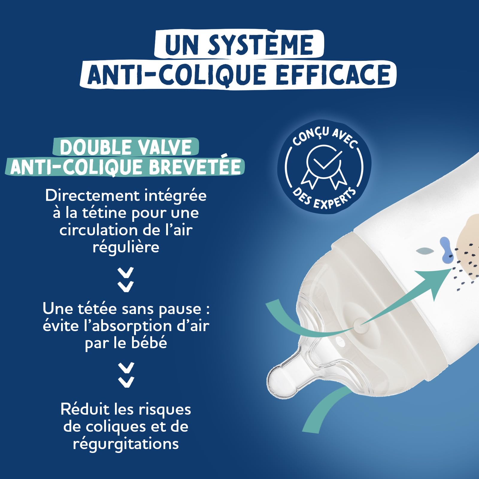 DODIE Lot de 4 Biberons Naissance, anti-colique, Tetine Multi-Perforée (2x150mL et 2x270mL), une sucette naissance, Terracotta