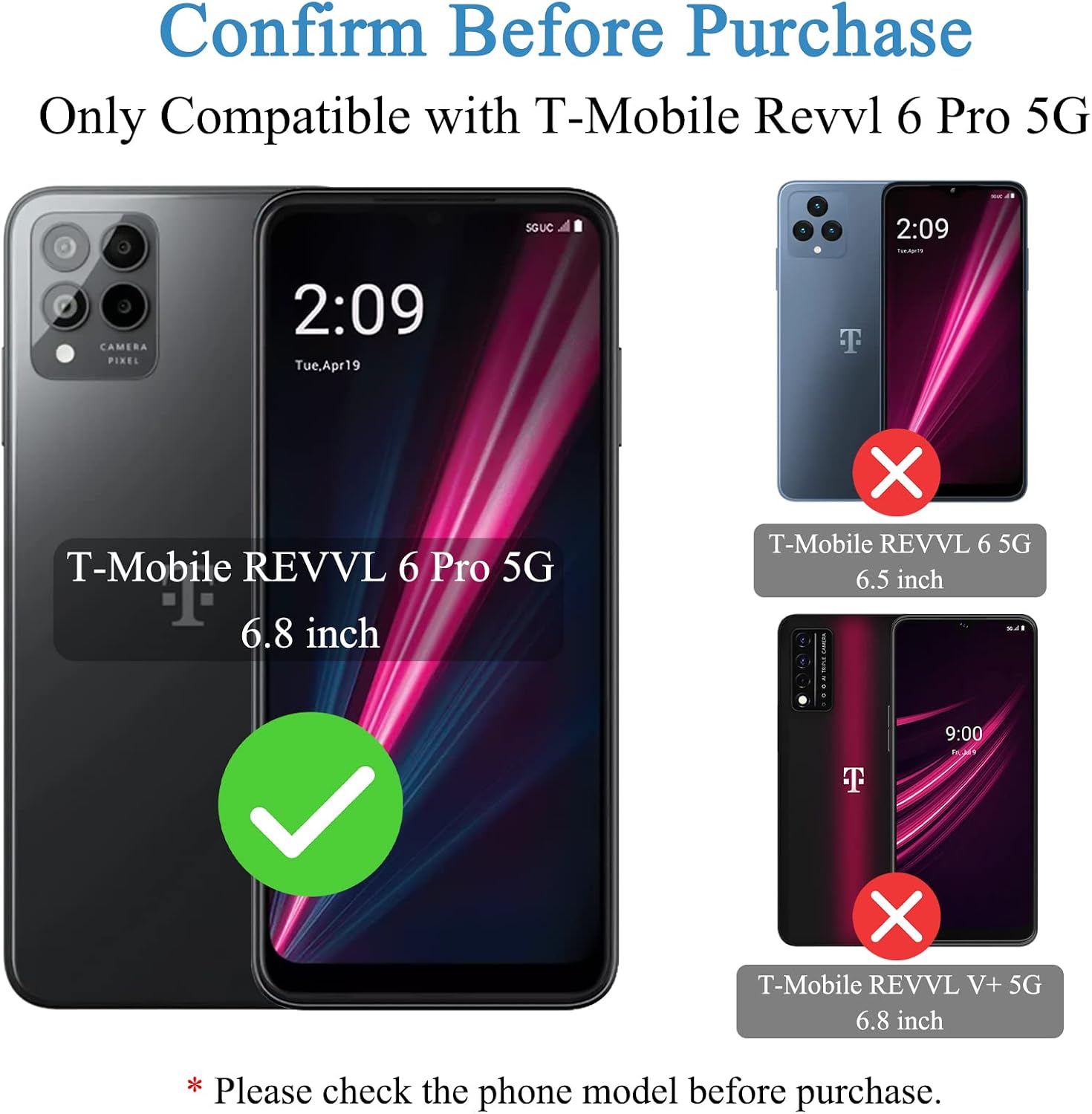 LYWHL [2+2 Pack] for T-Mobile Revvl 6 Pro 5G Screen Protector Tempered Glass with Camera Lens Protector for T-Mobile Revvl 6 Pro 5G 2022, [Case Friendly] HD Clear 9H Hardness Bubble Free