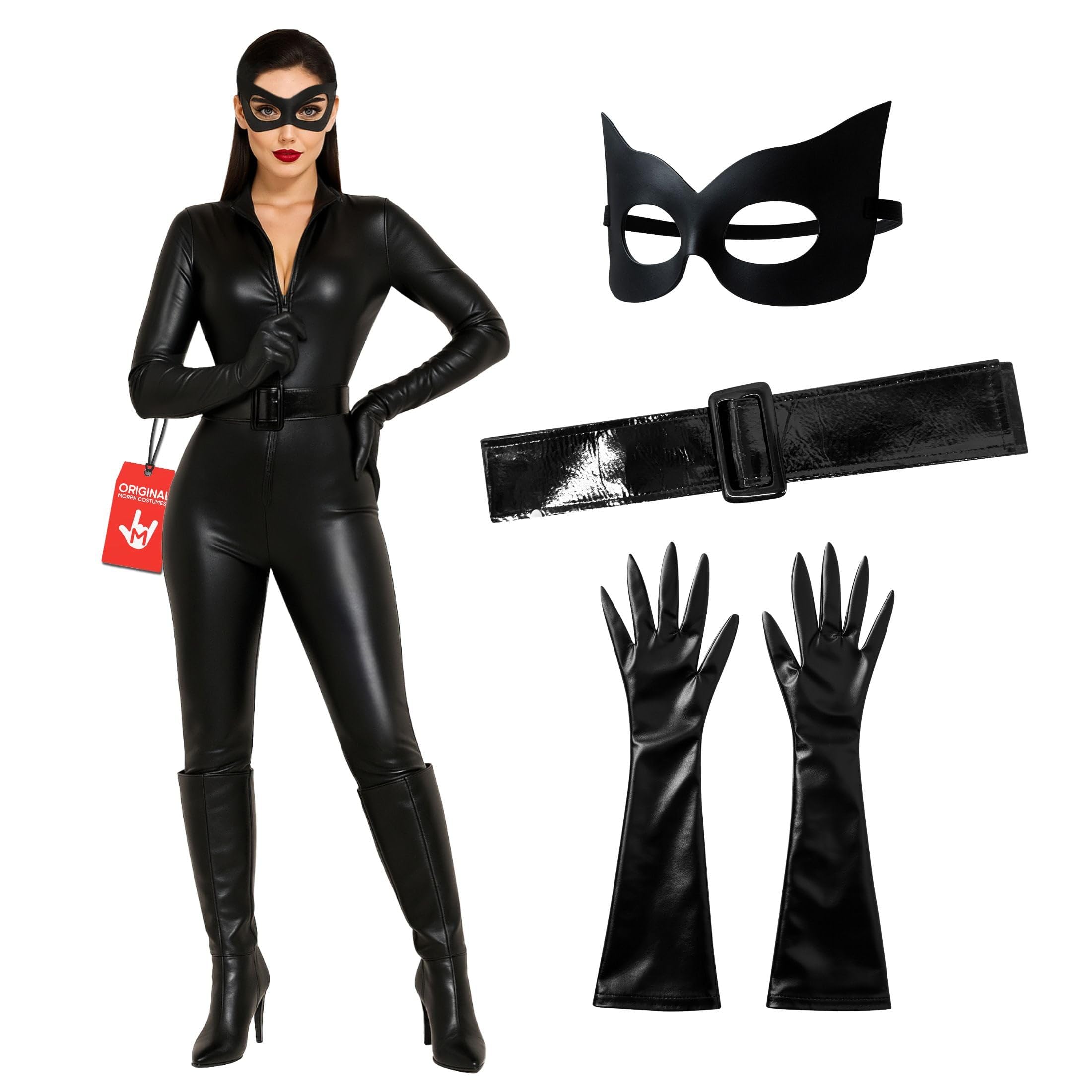 Morph Disfraz Gato Mujer, Disfraces Gata, Traje Superheroina, Disfraces Supervillana, Disfraz para Mujer Carnaval