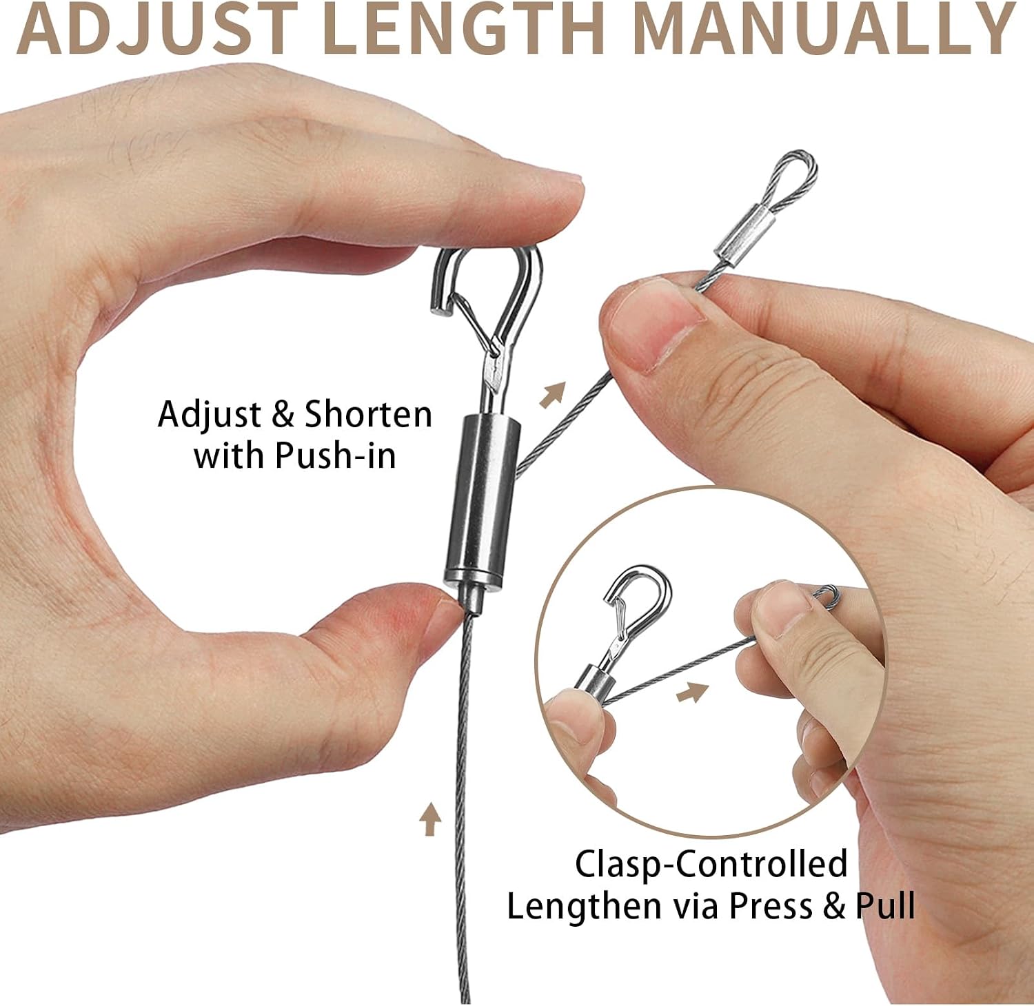 Adjustable Picture Hanging Wire Kit - 66lbs Load Capacity, 2m x 1.5mm Hanging Wire with 3-Hole D Rings Picture Hangers and Screws, Ideal for Canvas Paintings/ Artwork/ Mirrors/ Frames (4 sets) image 3