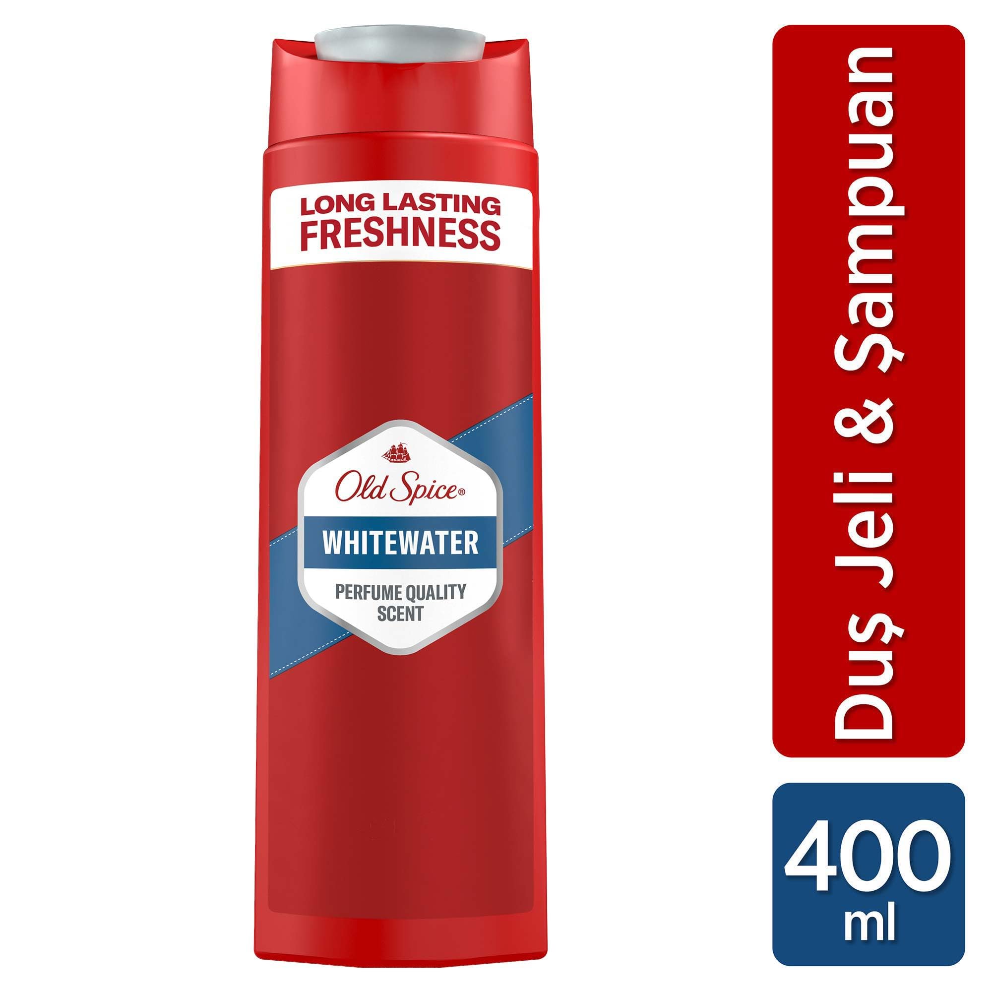 Old Spice Whitewater Erkekler İçin Duş Jeli ve Şampuan 400 ml 3lü paket