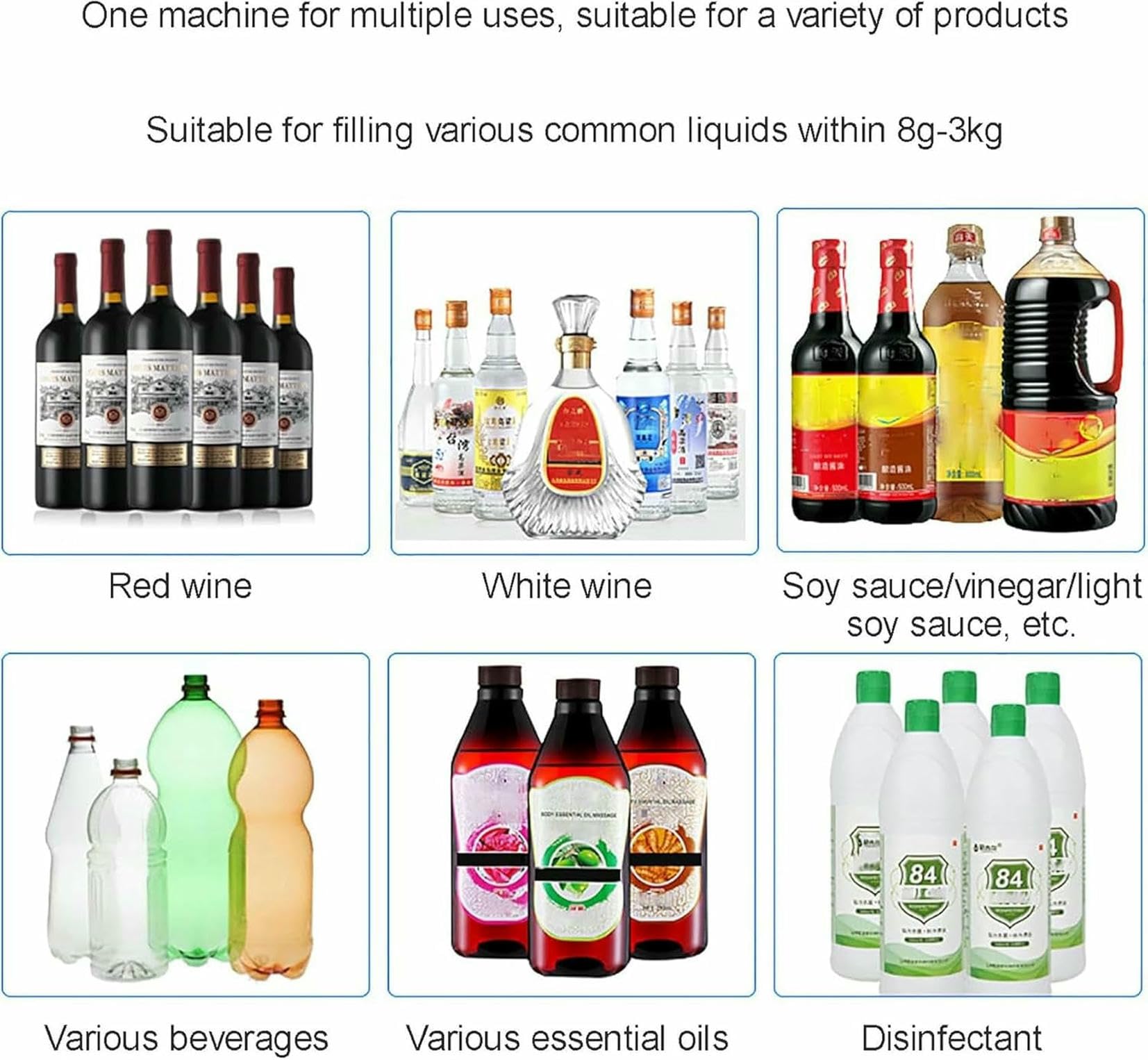 Machine De Remplissage Liquide 8g-3 Kg 3,2 L/Min, Pompe À Diaphragme Pesant La Machine À Remplir, pour l'huile Essentielle, Le Lait, l'eau, Le Vin, Les Boissons ~ /