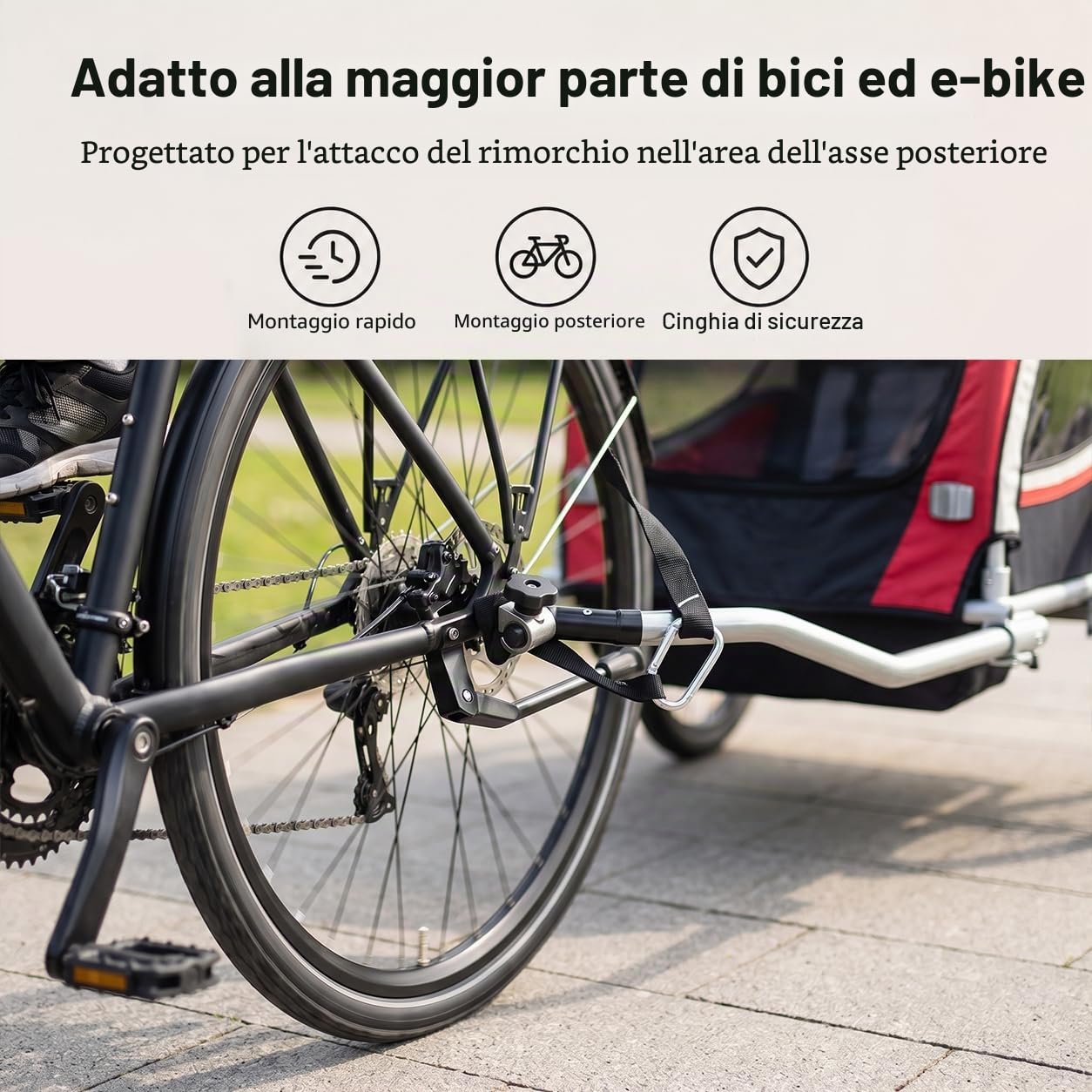 QWORK® Giunti per Rimorchiper Bicicletta Universale, Adattatore per Giunti Rimorchiper Bicicletta, per Biciclette ed E-bike