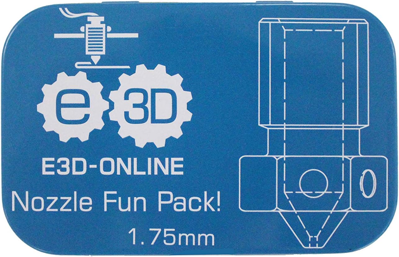 Genuine E3D V6 Fun Pack 1.75mm Brass Nozzles Kit, M6 Threaded, Upgrade For 3D Printing. Sizes Included - 0.25mm, 0.3mm, 0.35mm, 0.5mm, 0.6mm, 0.8mm.mm, 0.5mm, 0.6mm, 0.8mm.