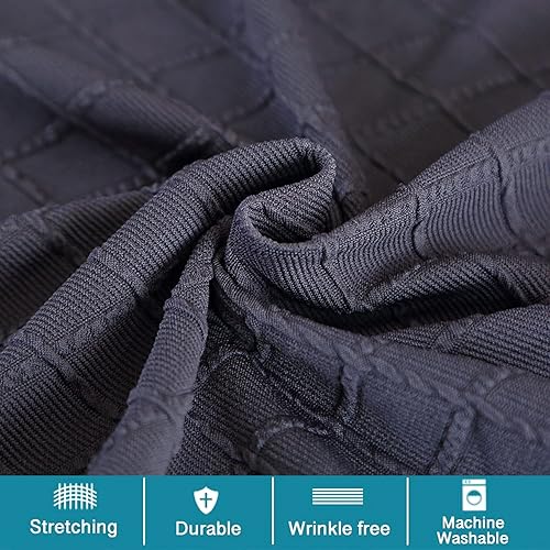 Miniatura 5 de ANWUCHEN Funda para Otomán Rectangular, Funda para Otomán de Almacenamiento Elástica - Fundas para Otomán de Jacquard Forro Rectangular - Funda