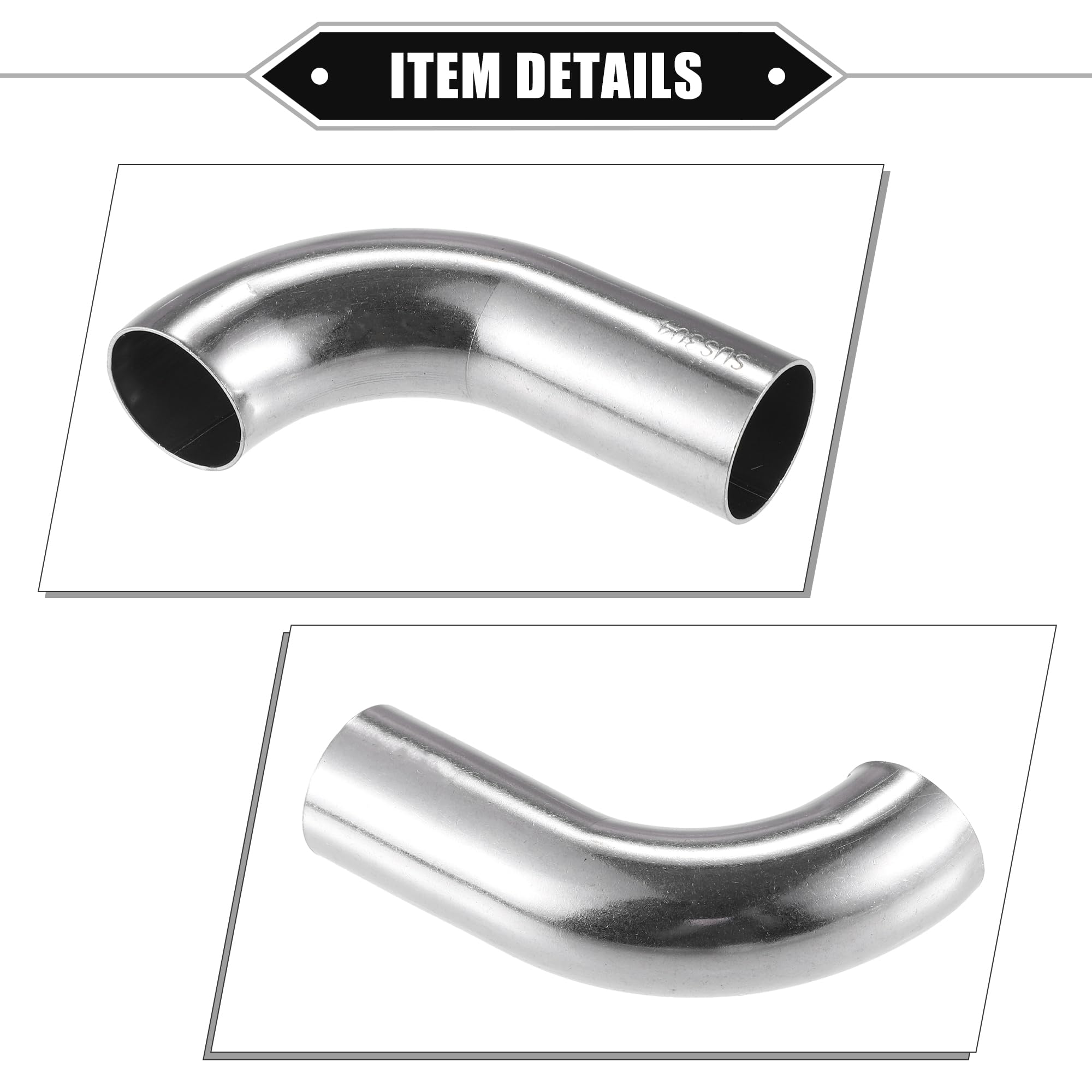 4pc OD 2 Inch 90 Degree Bend Elbow SS304 Stainless Steel Tube Exhaust Elbow Pipe - Foto 4