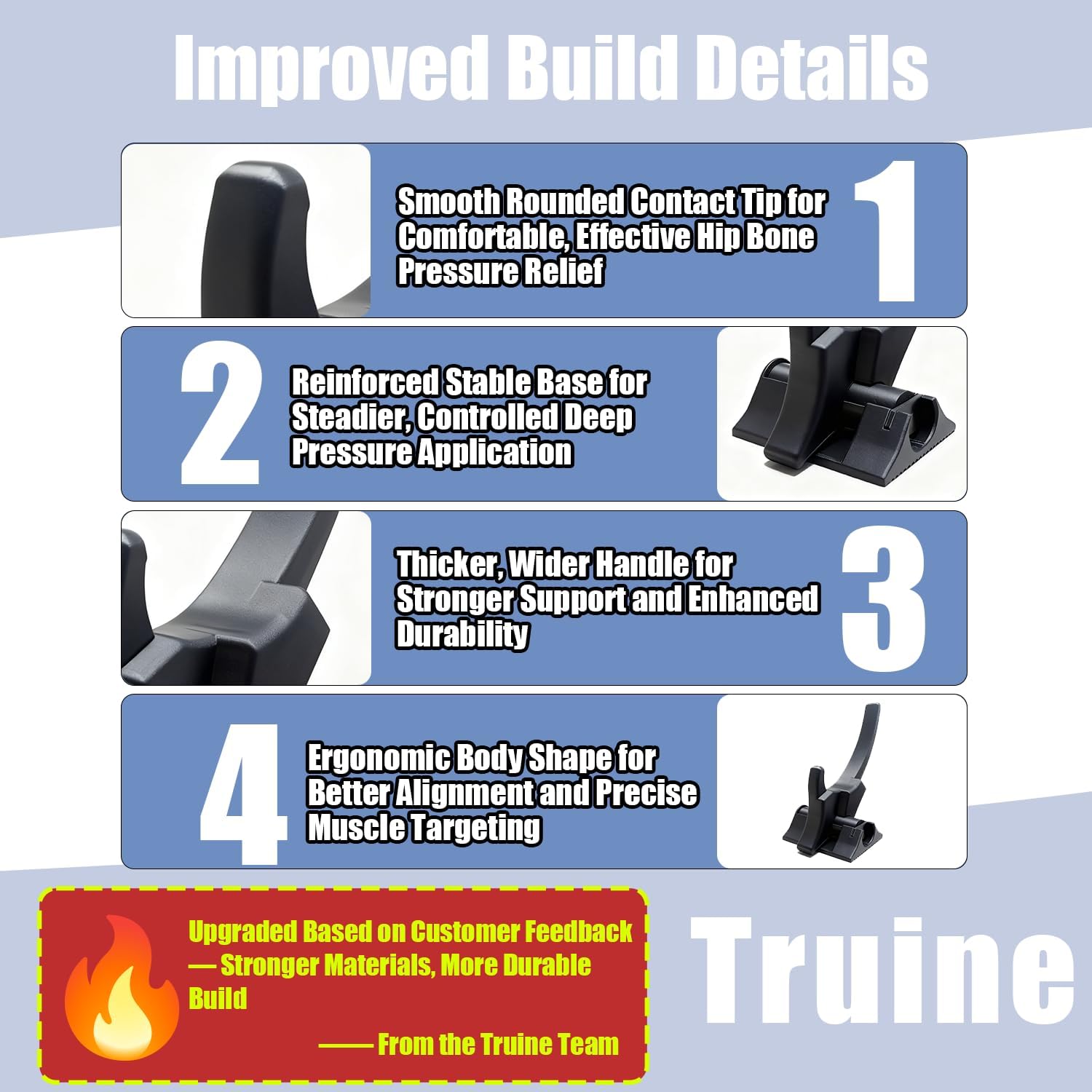 Hip Hook Muscle Massager, Deep Tissue Hip & Psoas Release Tool, Hip Flexor & Iliacus Self-Massage for Lower Back & Pelvic Relief, Home & Travel Therapy (Black) - Image 3