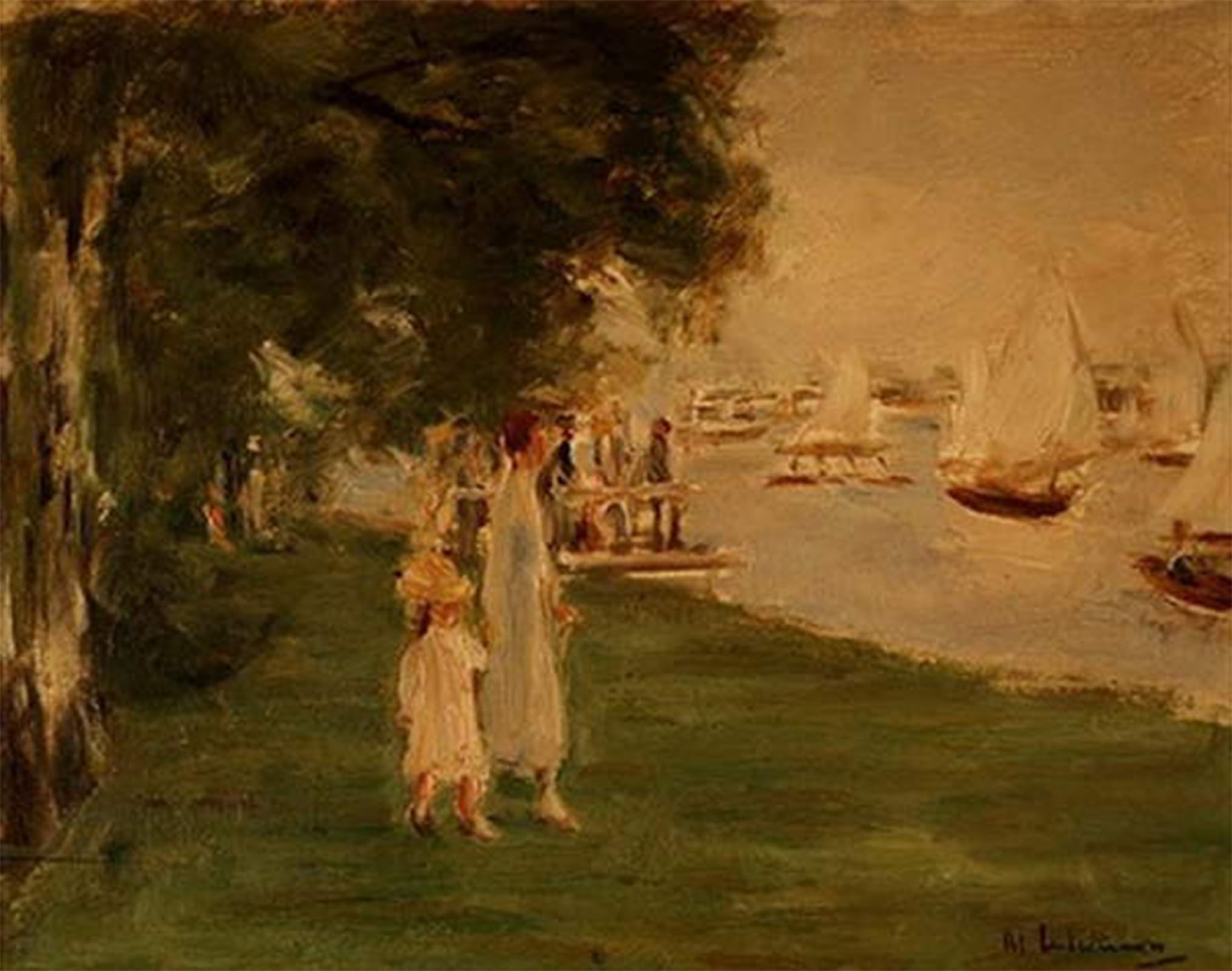 ARTXLXXBN Famous Painting Canvas Artwork Graffiti Print The Yacht Race by Max Liebermann Portrait Canvas Image for Home Decor 60x90cm