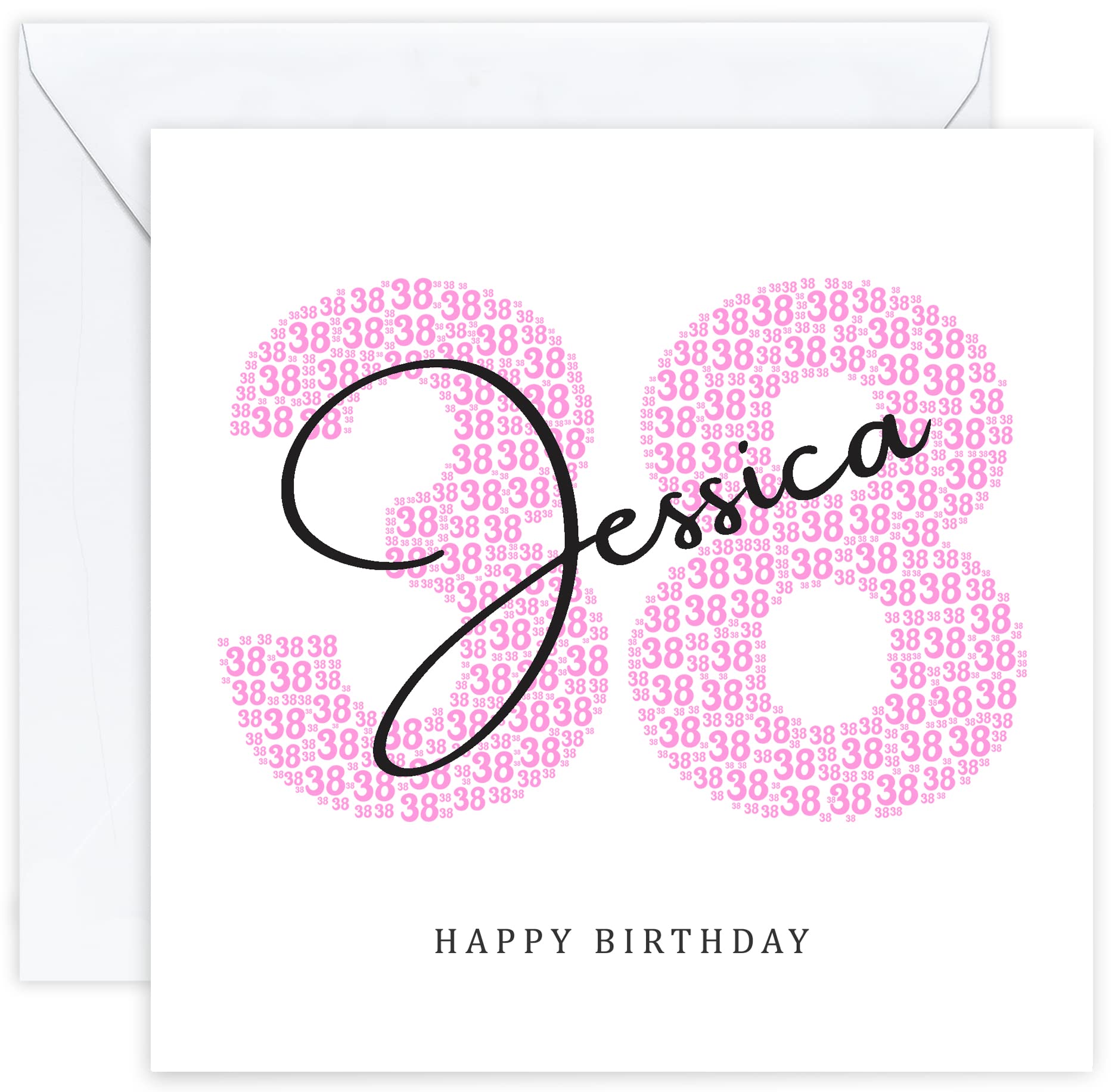 Personalised 38th Birthday Card - Thirty Eighth Birthday Card for Thirty Eight 38 Year Old Women Daughter Granddaughter Mum Niece Sister Her Woman (Age 38)