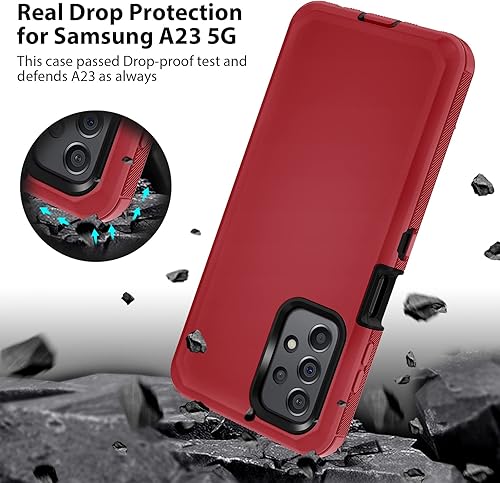 Miniatura 9 de Jiunai Funda para Samsung A23, a prueba de golpes protección resistente resistente y resistente de doble capa con borde elevado para exteriores,