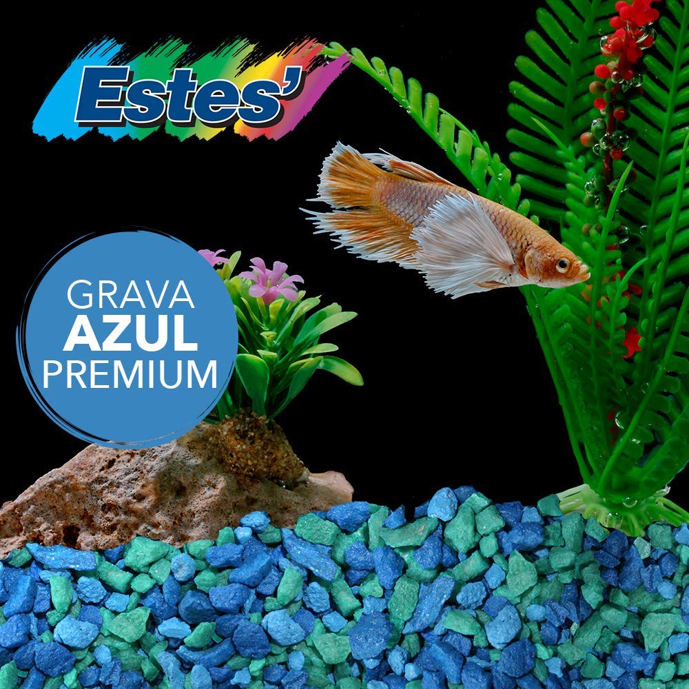 Estes Spectrastone Gravier Bleu Jean pour Aquarium d'eau Douce, Sac de 2,3 kg