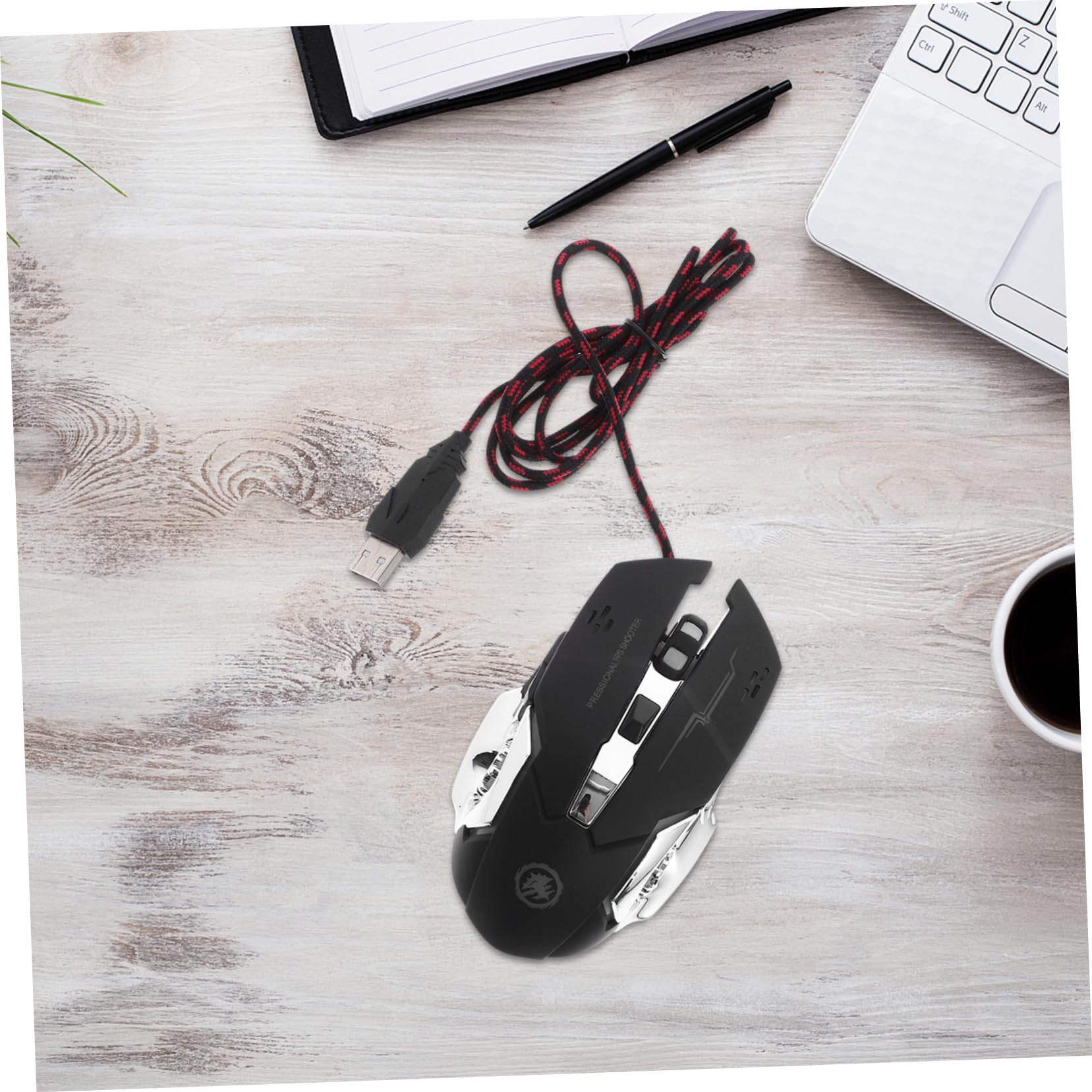 Gadpiparty 3pezzi Mouse Gaming Ergonomico Con Retroilluminazione Led Design Semplice e Comfort Dpi Compatibile Con Laptop e Desktop Materiale Resistente