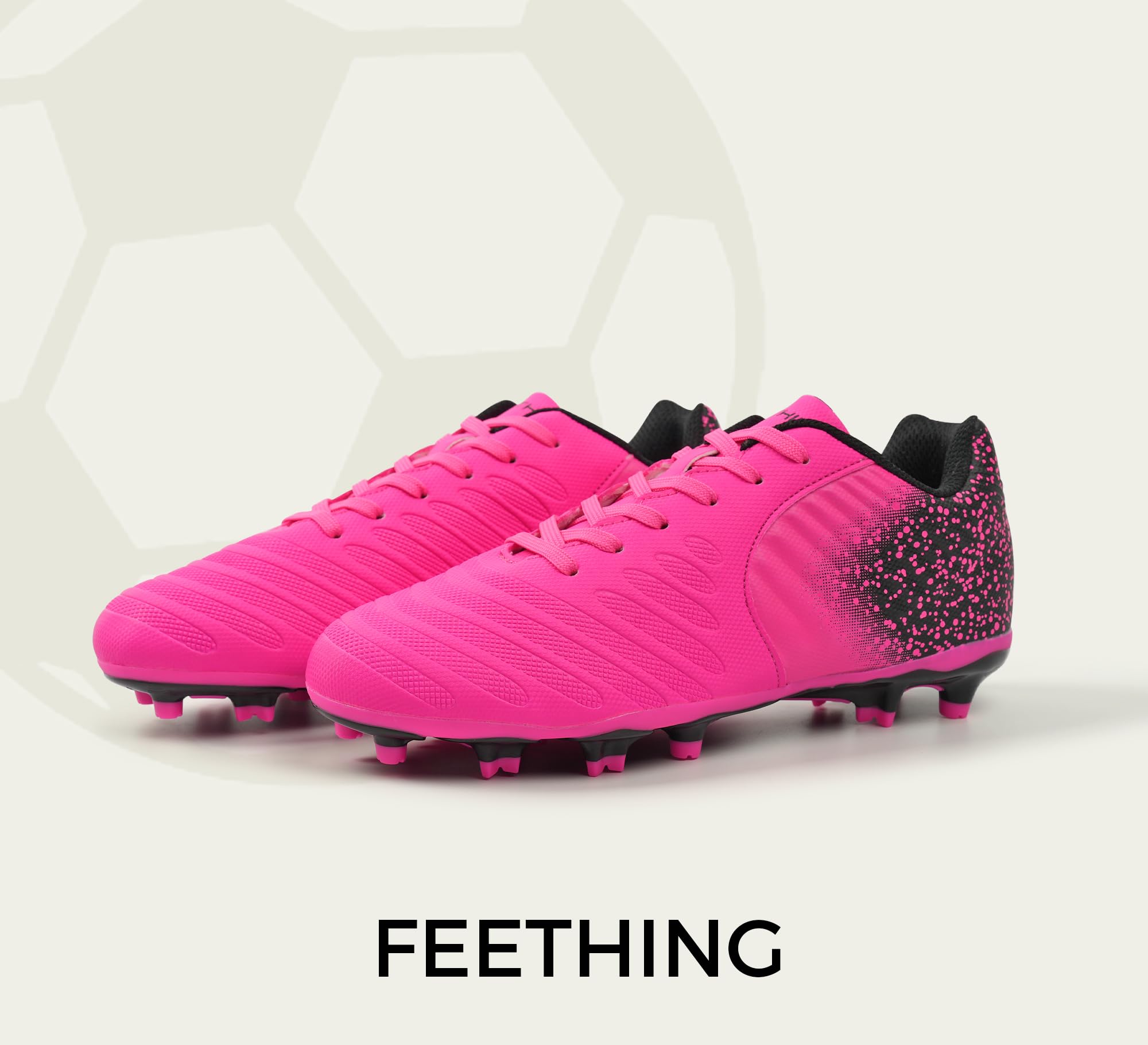 Botas de Fútbol Unisex para Jóvenes Zapatos de Fútbol de Césped Firme Ligeros para Entrenamiento al Aire Libre