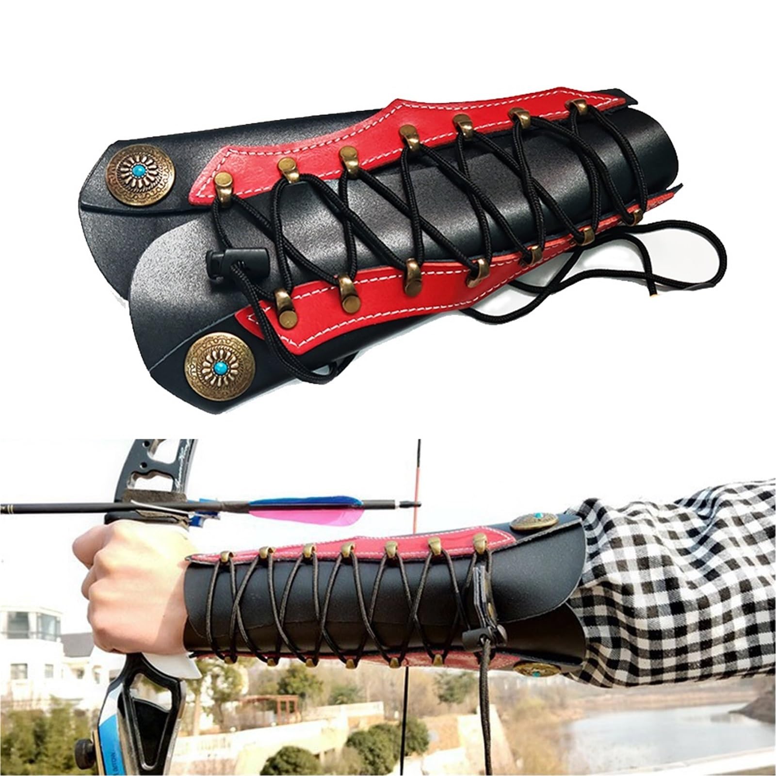 Armschutz Bogenschießen Bogenschießen Armschutz Leder 1PC Rindsleder Schutz Ausrüstung for Erwachsene Arme