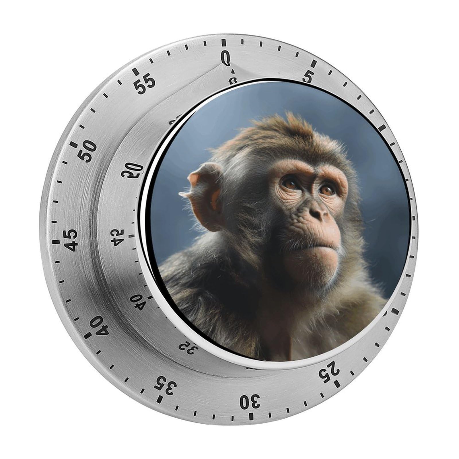 Monkey Kitchen Timer Chef Cooking Timers Clock with Loud Alarm Exquisite Stainless Steel Mechanical
