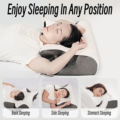 Miniatura 3 de Almohada cervical para aliviar el dolor de cuello, almohada ortopédica ergonómica de contorno para el dolor y apoyo del hombro, acogedora almohada