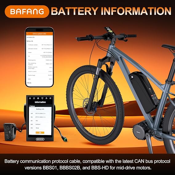 BAFANG 48V 20Ah Lithium Ebike Battery for Ebike Conversion Kit - with Communication Function & 30A BMS, Compatible with 0-1500W Motor, Includes XT60 and Communication Connector