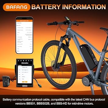 BAFANG 48V 20Ah Lithium Ebike Battery for Ebike Conversion Kit - with Communication Function & 30A BMS, Compatible with 0-1500W Motor, Includes XT60 and Communication Connector