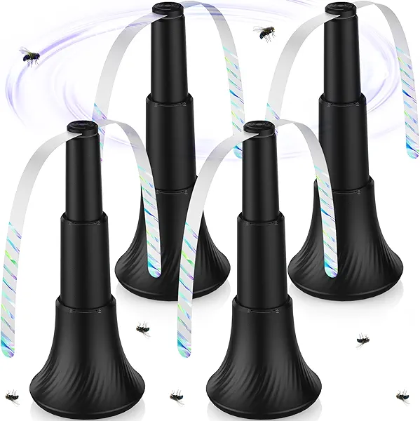 VEPPRO Fly Fans for Tables, Portable Fly Repellent Food Table Fans to Keep Flies Away by Soft Blades for Indoor Outdoor for Picnic, Camping, Party, Kitchen, and BBQ (4 Pack)