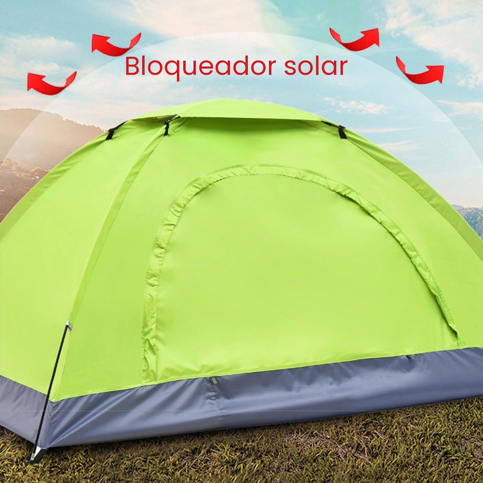Tienda de campaña ultraligera para 1-2 personas, tienda de campaña impermeable con puertas dobles, bolsa de transporte, clavijas y mosca de lluvia para senderismo y aventuras al aire libre