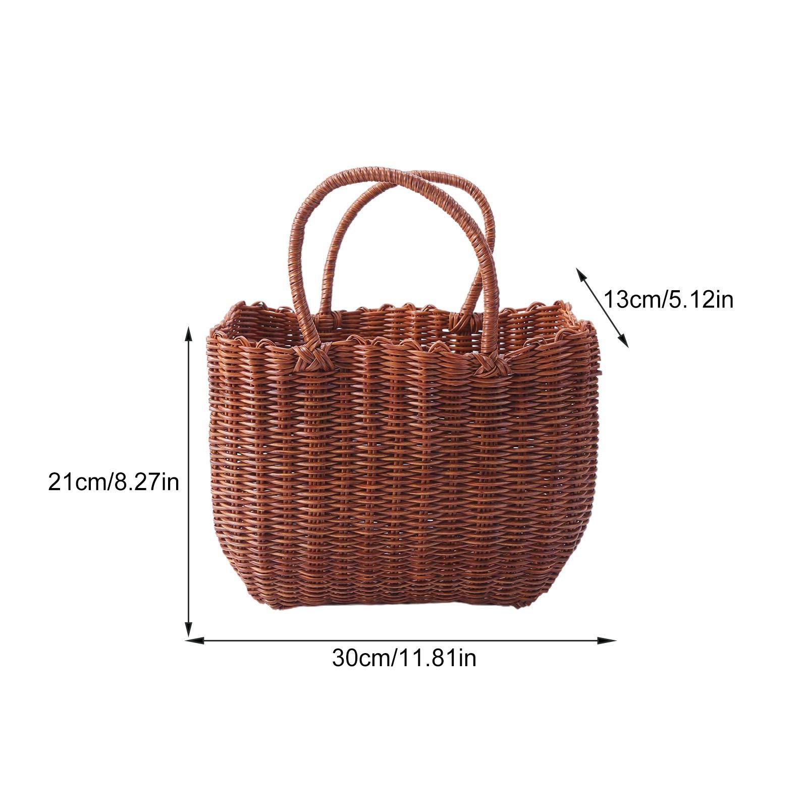CESTINO DELLA SPESA Rattan Di Plastica Acquisti Da Picnic Vimini EUR 19,03 - FR
