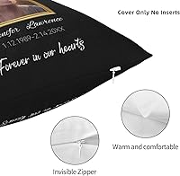 Vista 5 de Fundas de almohada conmemorativas personalizadas, fundas de almohada personalizadas para añadir el nombre de la foto, fecha y nombre, impresión