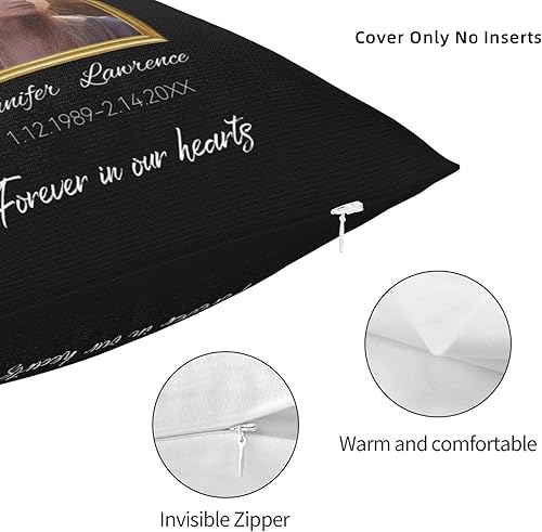 Miniatura 5 de WALXINK Fundas de almohada conmemorativas personalizadas fundas de almohada personalizadas para añadir foto fecha de nombre impresión en ambos lados