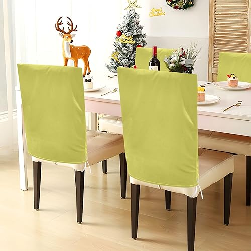 Miniatura 4 de Chartreuse - Fundas decorativas para respaldo de silla para banquetes de boda, suaves, lavables a mano, fundas decorativas para sillas de comedor, 6
