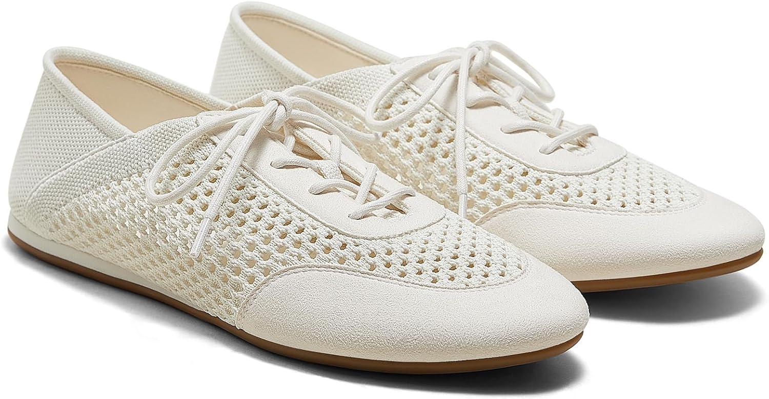 VIVAIA Yara Women's Mesh Sneakers, Round Toe Comfort Soft Breathable Fashion Lightweight Flat Shoes