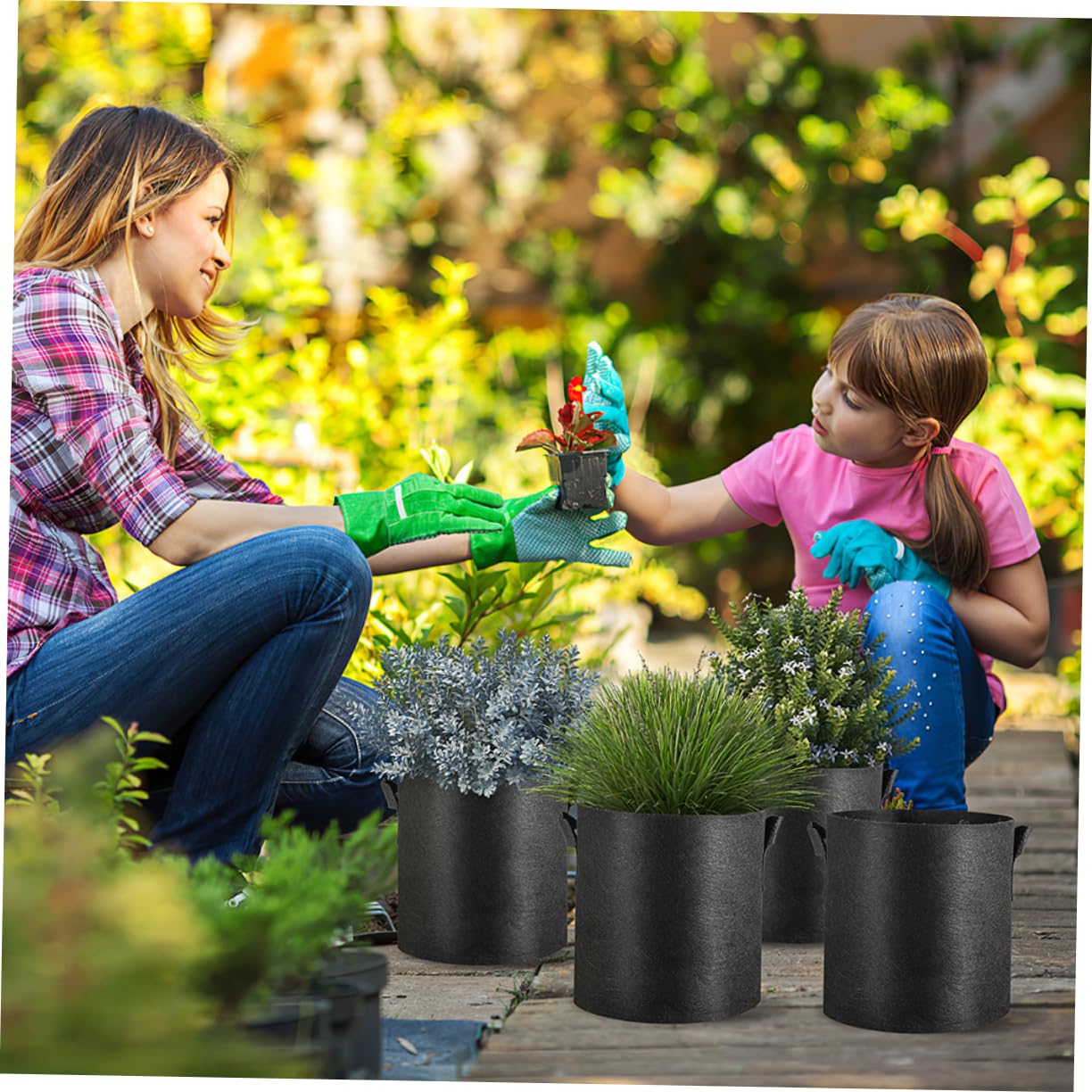 POPETPOP 16 Piezas Macetero De Estanque Acuático Bolsa De Plantación Macetas De Tela Maceteros De Tela Bolsas De Cultivo Bolsas De Cultivo De Patatas Bolsa Portátil para Vivero De Plantas