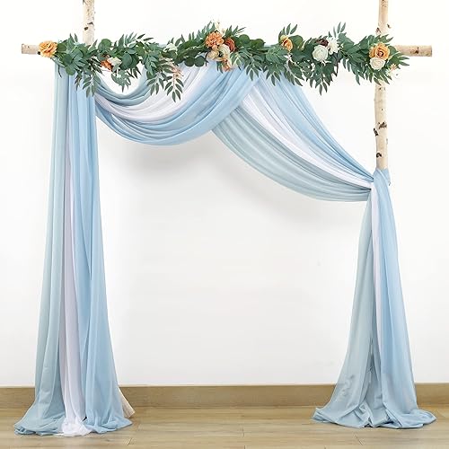 Wedding Arch Draping Fabric 3 Panels 29" x 18Ft Wedding Arch Fabric Drapery Ceiling Drapes for Wedding Ceremony Reception Swag Decorations