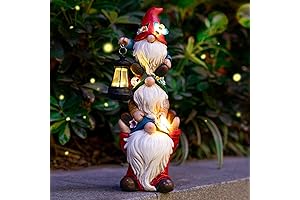 12 Inch Garden Gnome Statue with Solar Lights: Your Enchanting Outdoor Decor!