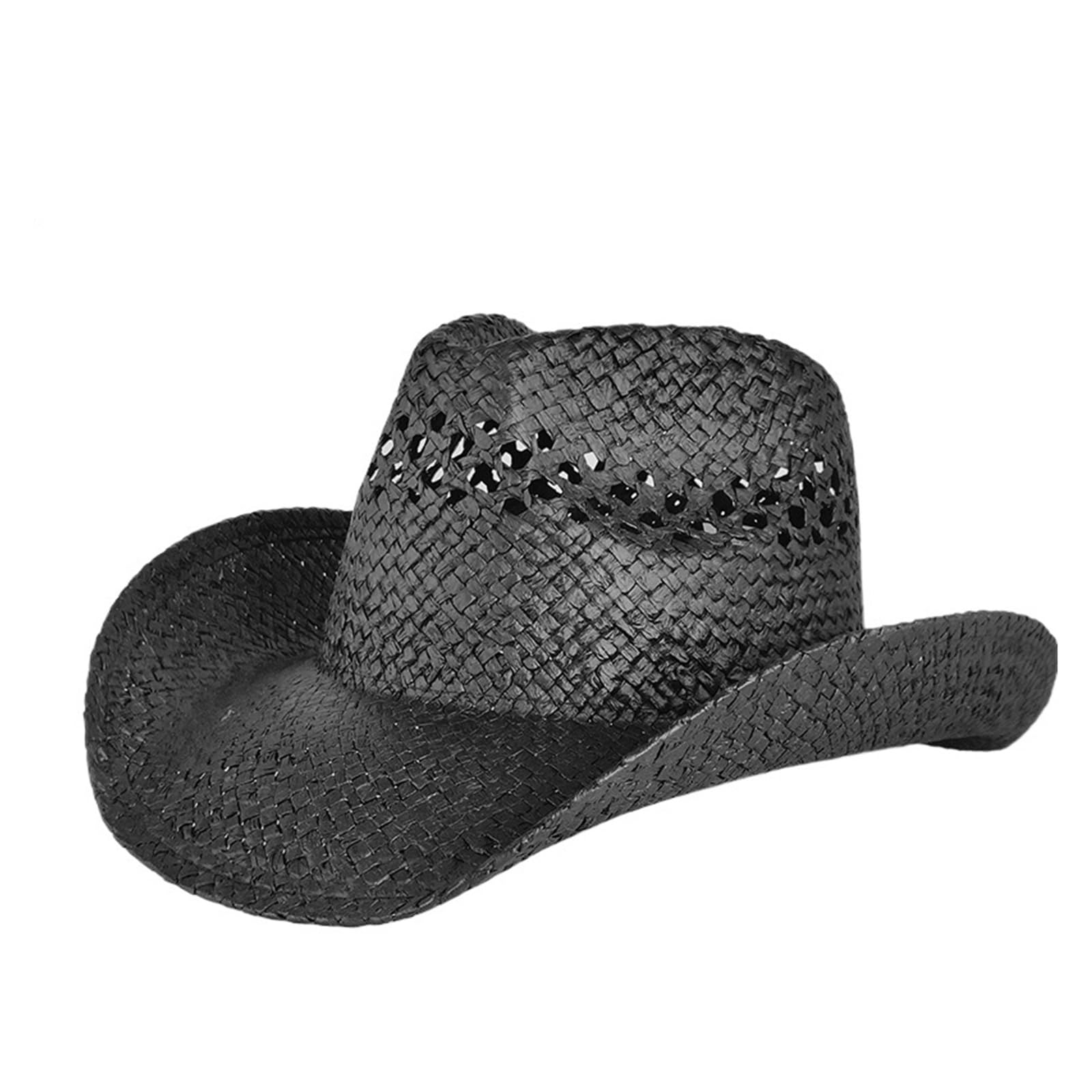 Sombrero de paja vaquero for mujer, sombrero rojo ala grande for fiesta, verano al aire libre, jazz for el sol Para Halloween y Festivales