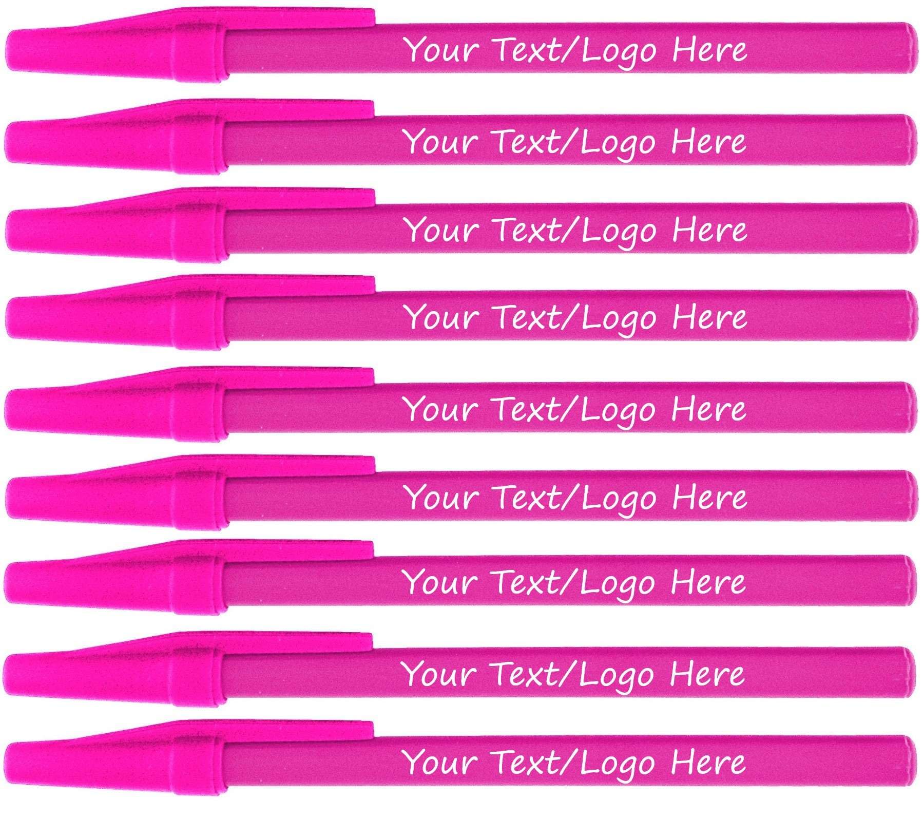 Personalized Stick Pens With your Custom Logo or Text-500 Pack Bulk-for Businesses, Parties, and Events, Custom Printed Slim Ballpoint Pens Colored