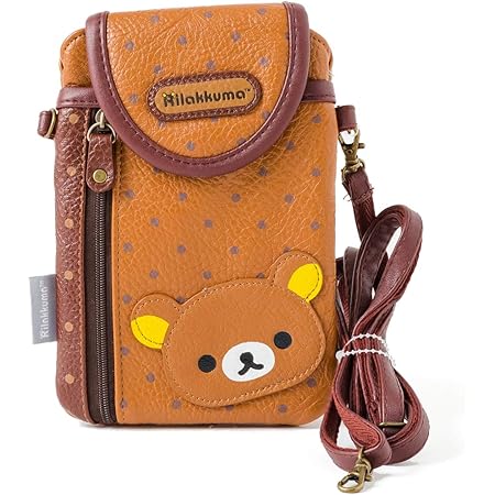 Amazon リラックマ ポシェット ショルダー バッグ キッズ 子供 サイドファスナー ブラウン キャラクター スマホ かばん 鞄 斜めがけ 女の子 誕生日 入園 入学 ショルダーバッグ ポシェット