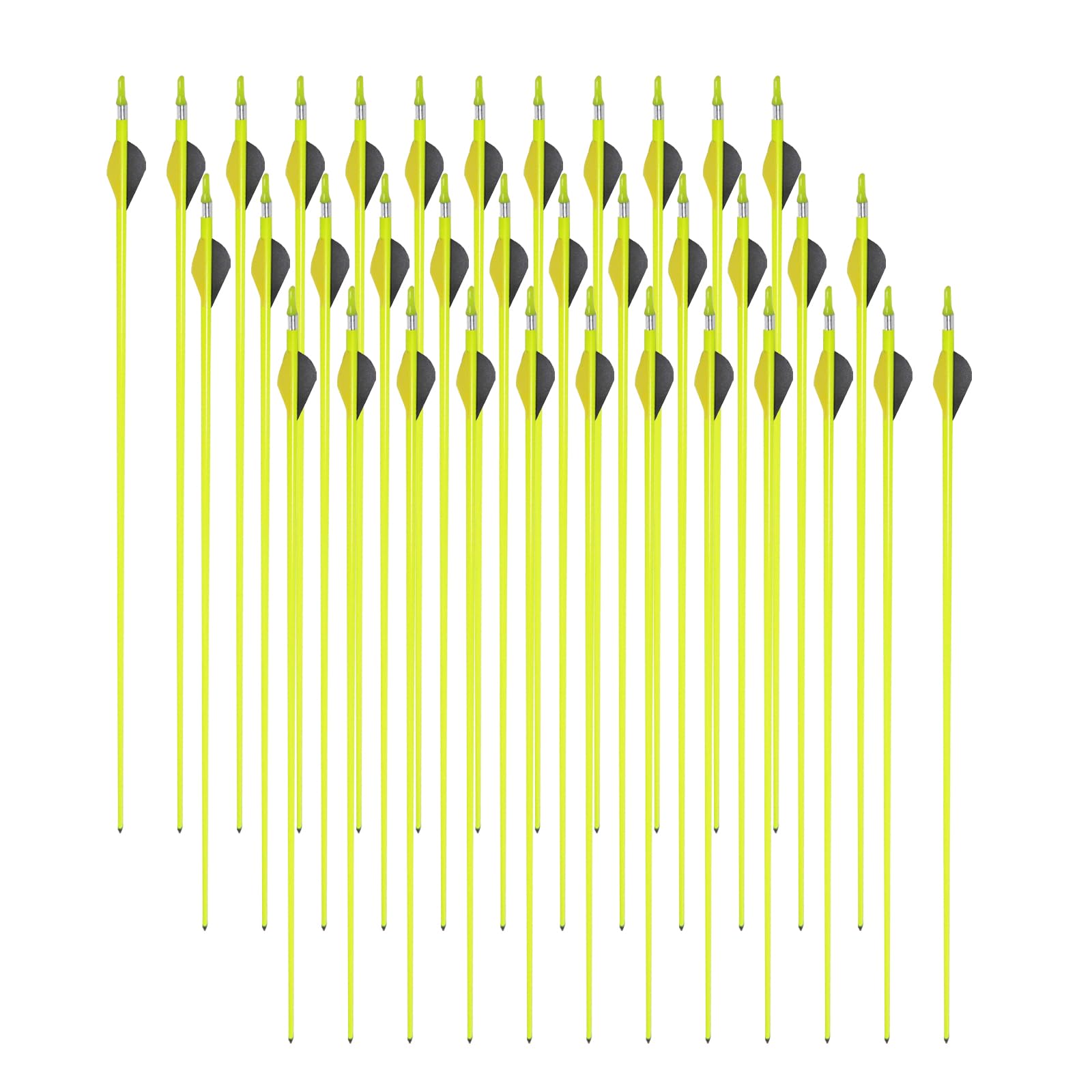 LN Cozy CORNE Carbon Arrows 30" Spine Mixed Hunting Arrows with Removable Steel Tips for Recurve Bow Compound Bow & Longbow Target Practice (36 Pcs)