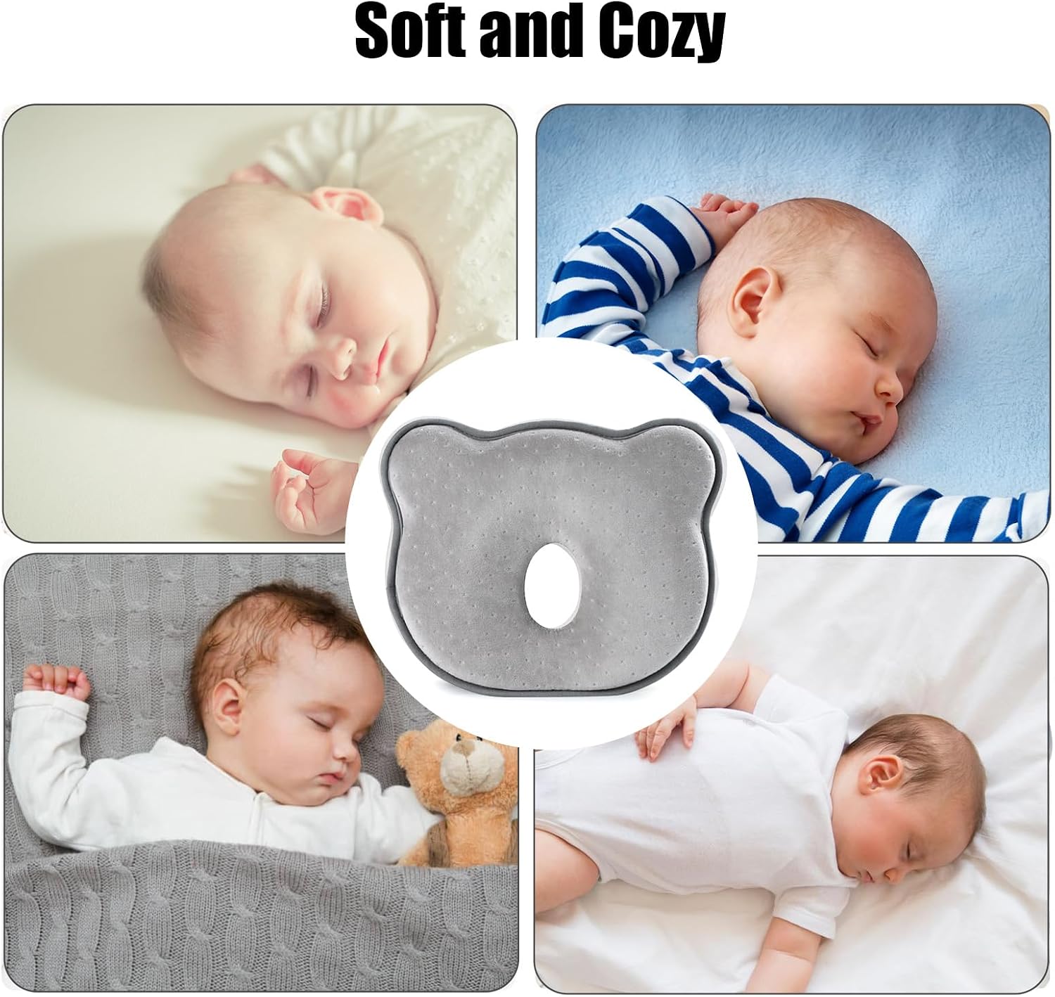 Memory Foaｍ Pillow Soft and Cozy Cartoon Travel Pillow for Small Boys and Girls(Gray2)