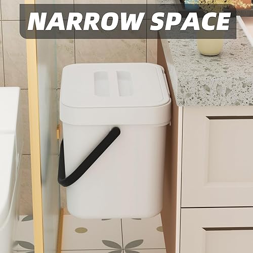 Miniatura 6 de Contenedor de abono de polipropileno 7L con tapa, blanco, 7L1.8 galones