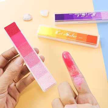 36 Colors Ink Pads for Stamping, 6Pcs Stamp Ink Pads Gradient, Fingerprint Ink Pads Washable, Ink Stamp Pad for Stamping Card Making, Inkpad for Scrapbooking, Card Making, Craft