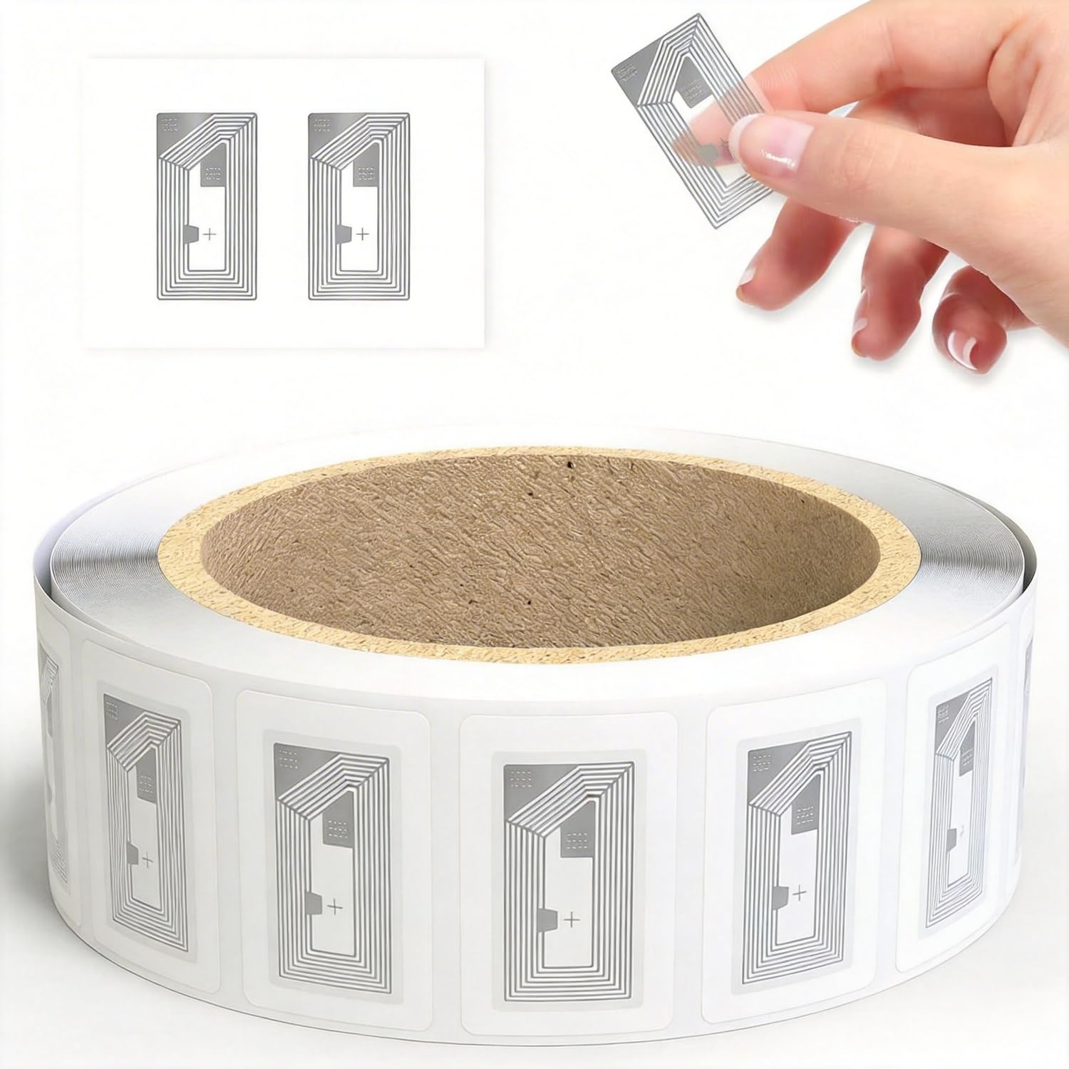 NFC Tags Sticker with NTAG215 Chip NFC Stickers Adhesive Labels Transparent RFID Tags Rewritable 504 Bytes Memory Suitable for All NFC-Enabled Devices (10pcs, 25x40mm)