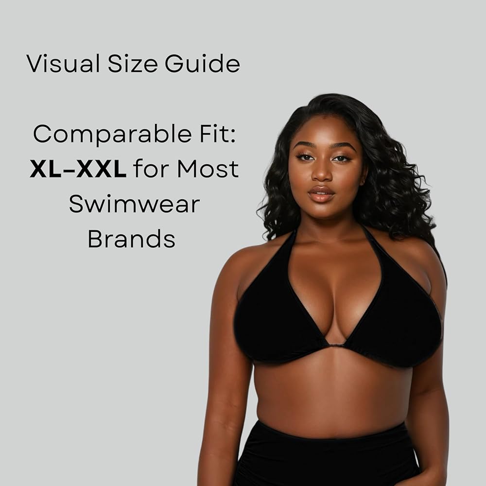 Plus Size Bikini Top Black Bikini Swimsuit Top DD DDD Large Bust