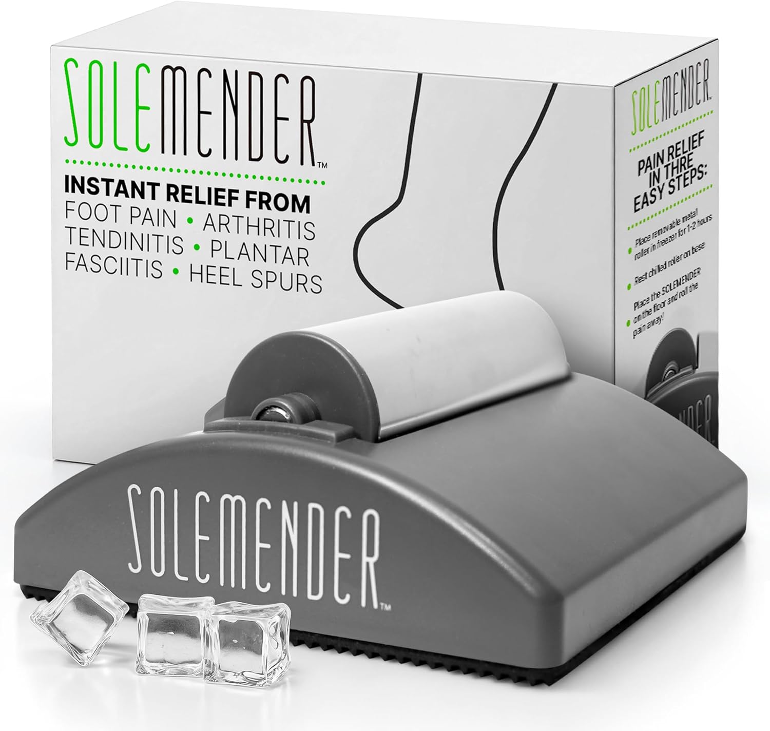 Foot Massager for Plantar Fasciitis Relief - Freezable Cold Therapy Roller to Soothe Foot Pain & Sore Arches or Heels - Cooling Massager for Neuropathy & Inflammation