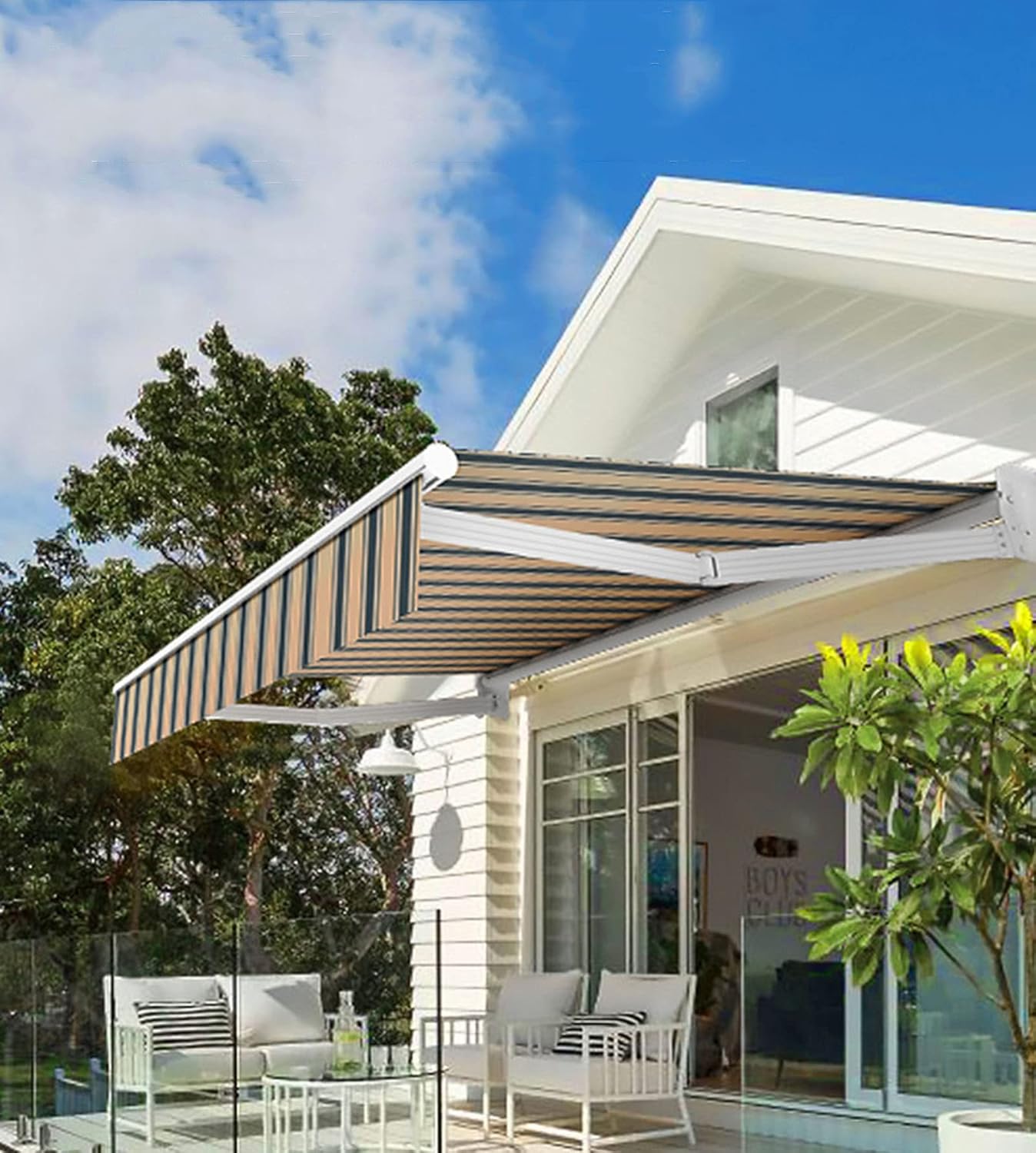 Retractable Manual Awning, Folding Manual Awning Sun Shade Canopy