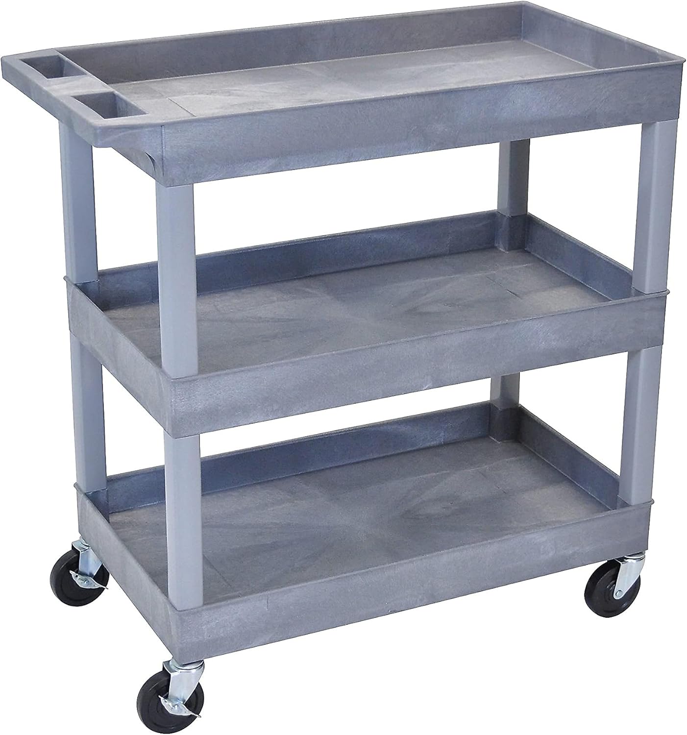Luxor 3Shelf Laminate Utility Cart, Gray (EC111G) Home