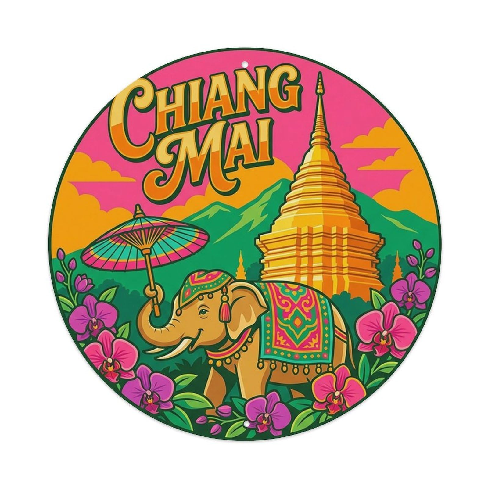 Travel Retro Thailand Chiang Mai Metal Tin Sign